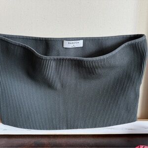 Babaton Charcoal Ribbed Knit Top